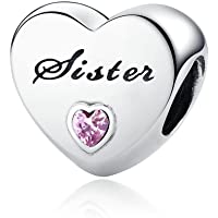 CHICBUY 2016 Encantos de Amor de la Hermana de Plata 925 de la Manera Europea con Zirconia cúbico Rosado DIY Ajustes…